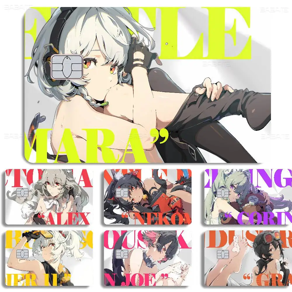 Z-zenless Zone Zero Anime Different Styles Poker Sticker Film Tape Skin For Credit Card Debit Card Big Chip