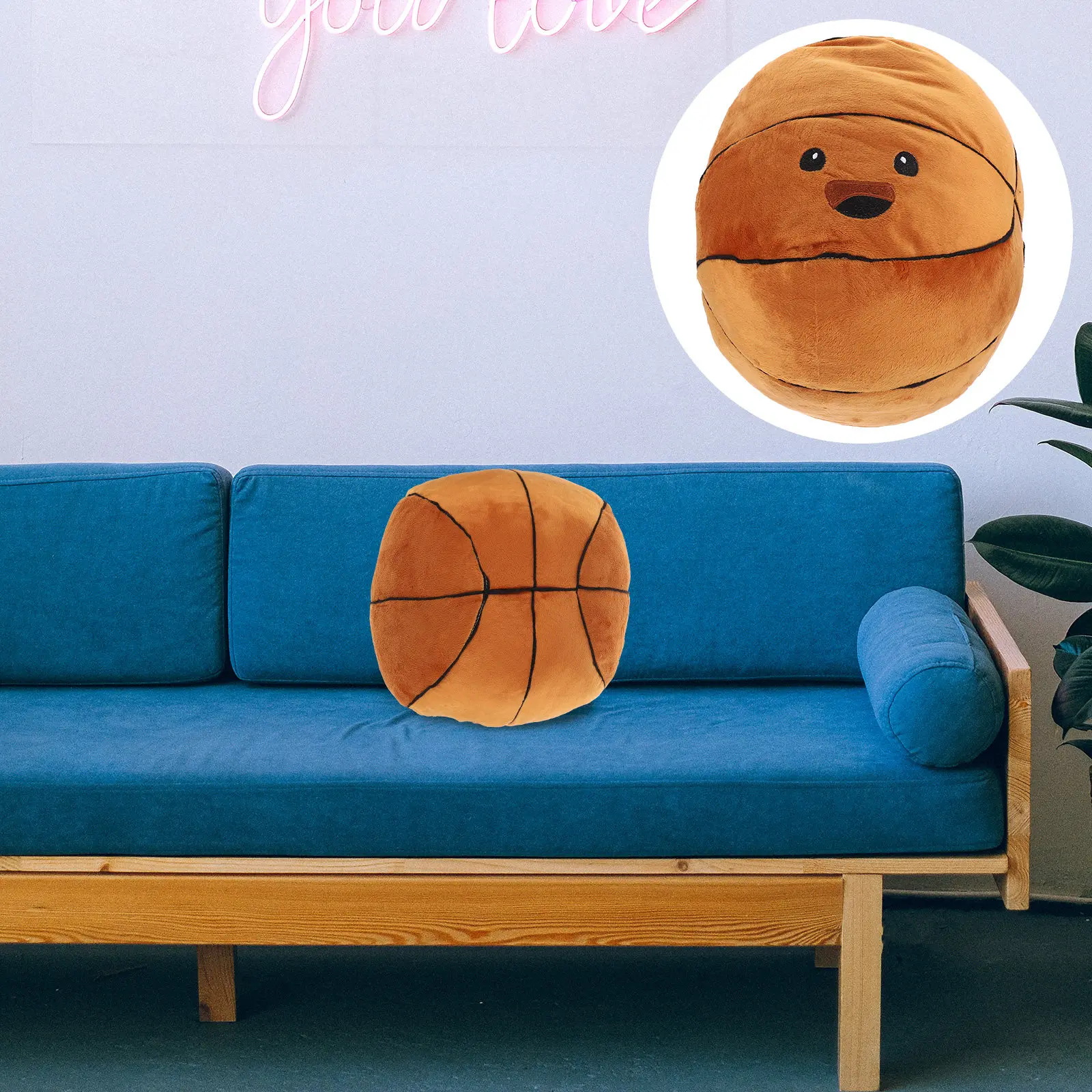 

Креативная мягкая подушка-игрушка в виде баскетбольного мяча для дивана, спальни, офиса, автомобиля, подголовника, имитация баскетбольного мяча для дома