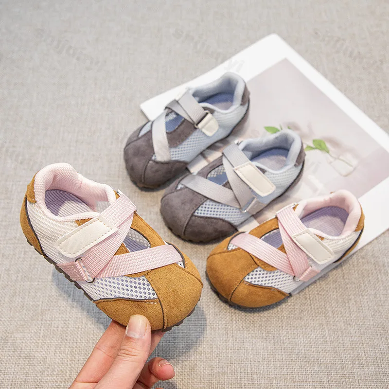 

Детская дышащая обувь с сеткой, новинка лета 2024, спортивная обувь для девочек, удобные легкие кроссовки в балетном стиле для малышей