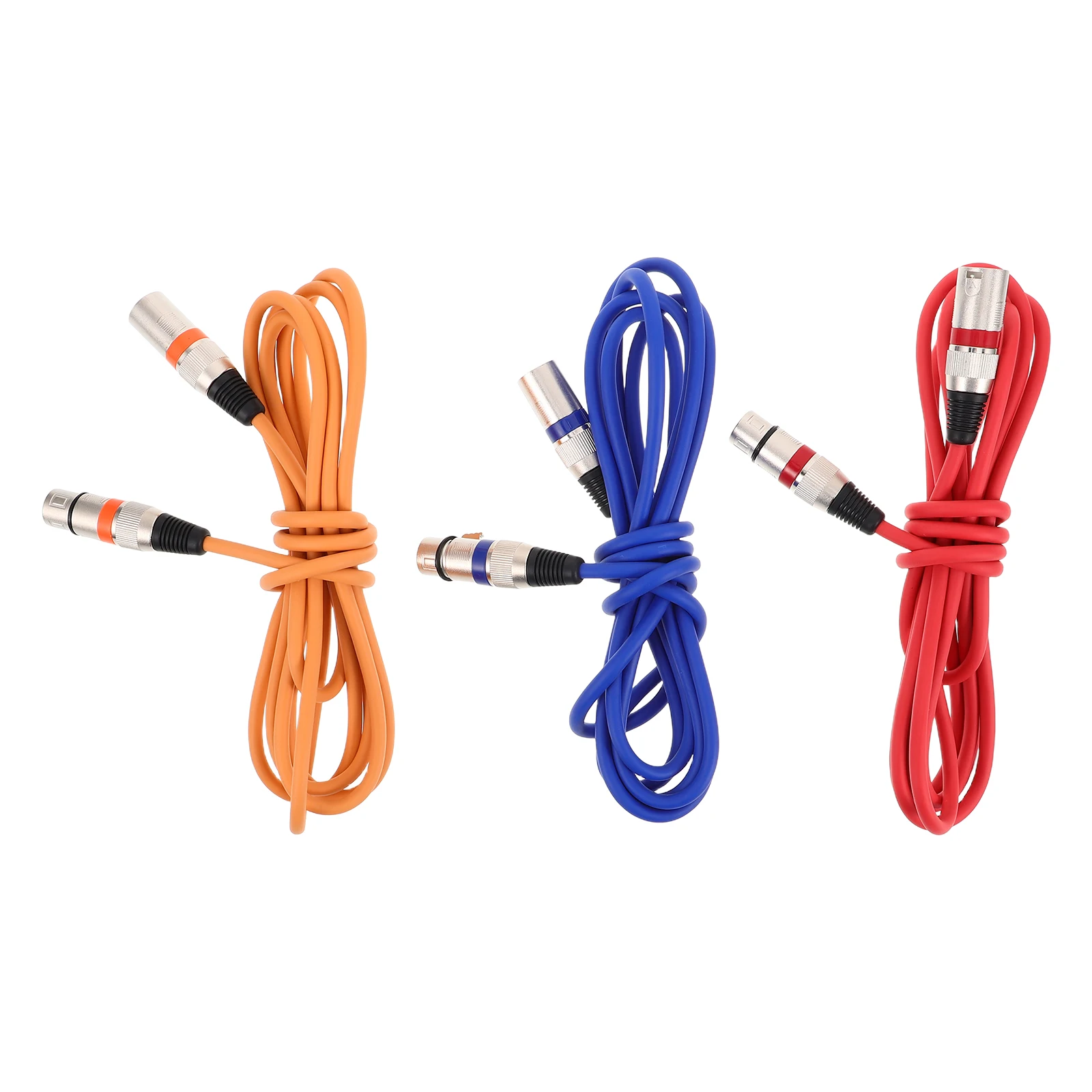 

3 Pcs XLR Microphone Cables Male to Female Copper Wire for Guitar Speaker Mixer Audio Stable Compatibility