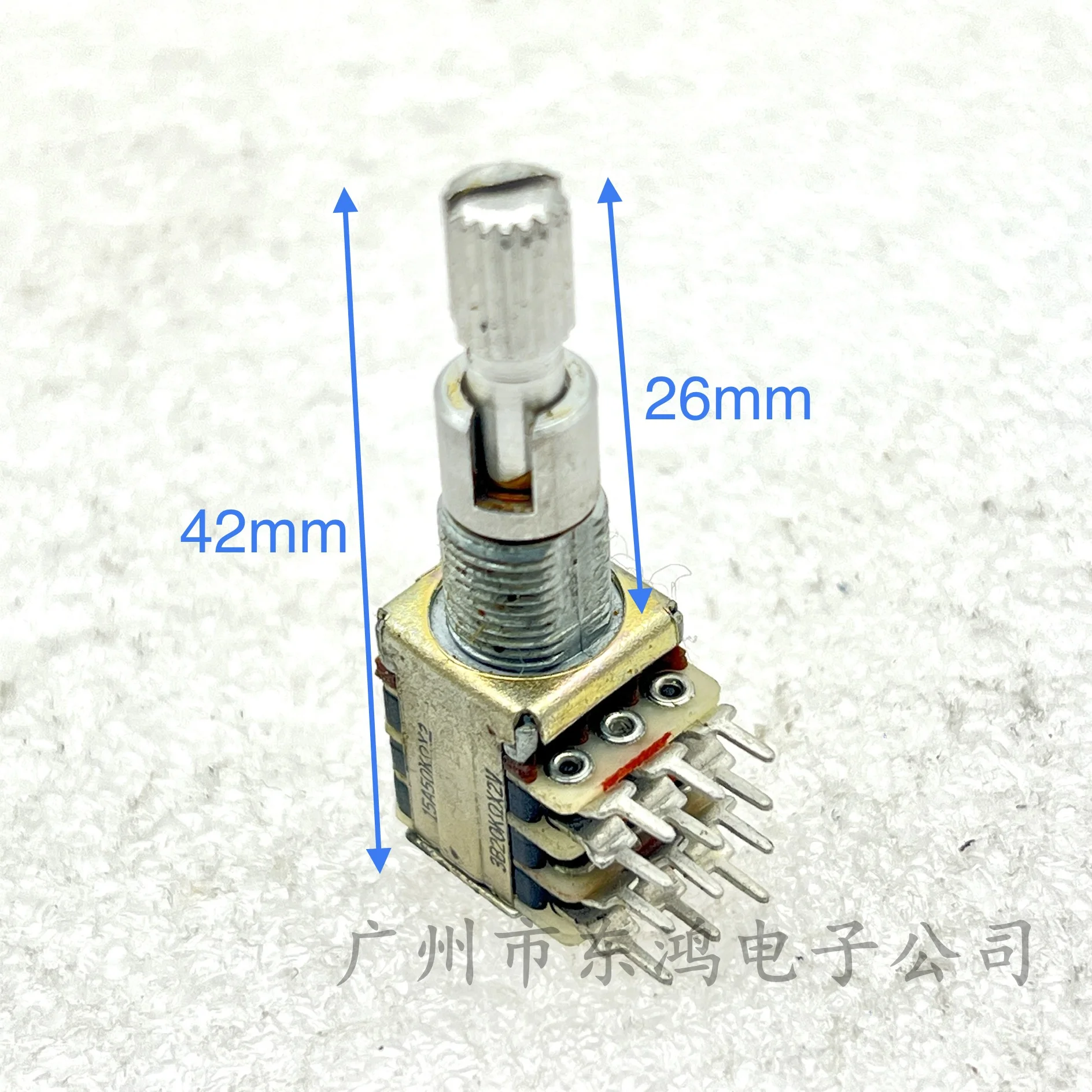 1 PCS Korean dual shaft dual adjustment precision potentiometer A50KX2 B20KX2 shaft length 26MM