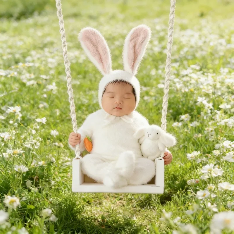 Wooden Furniture Handmade Weave Swing Chair Baby Hammock Original Photo Props Newborn Studio Shooting Commemoration Accessory