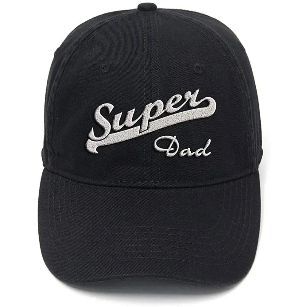 

Lyprerazy Super Dad Awesome Washed Cotton AdjustableMen Women Unisex Hip Hop Cool Flock Printing Baseball Cap