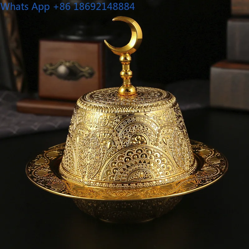 

Middle Eastern Arabic Metal Dessert Bowl Ice Cream Cup Dried Fruit Storage Box Snack Plate Pastry Bowl