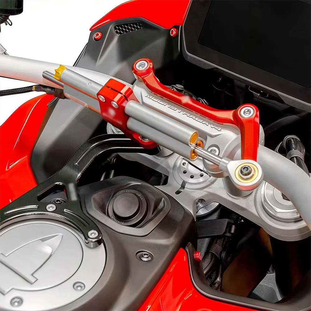 Motorcycle Adjustable Steering Stabilize Damper Bracket Mount Kit For Ducati Multistrada V4 S MULTISTRADA V4 RS PIKES PEAK