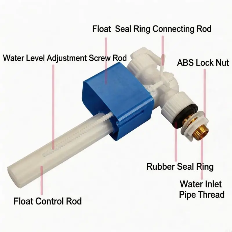 Toilet Fill Assembly with 3/8 Inlet for Side Repair Work
