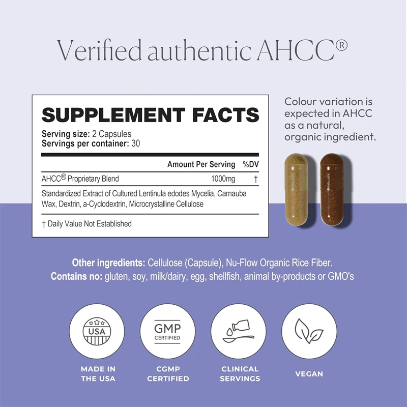 AHCC supplement, maximum strength - natural immune support extract - maintains natural killer cell activity