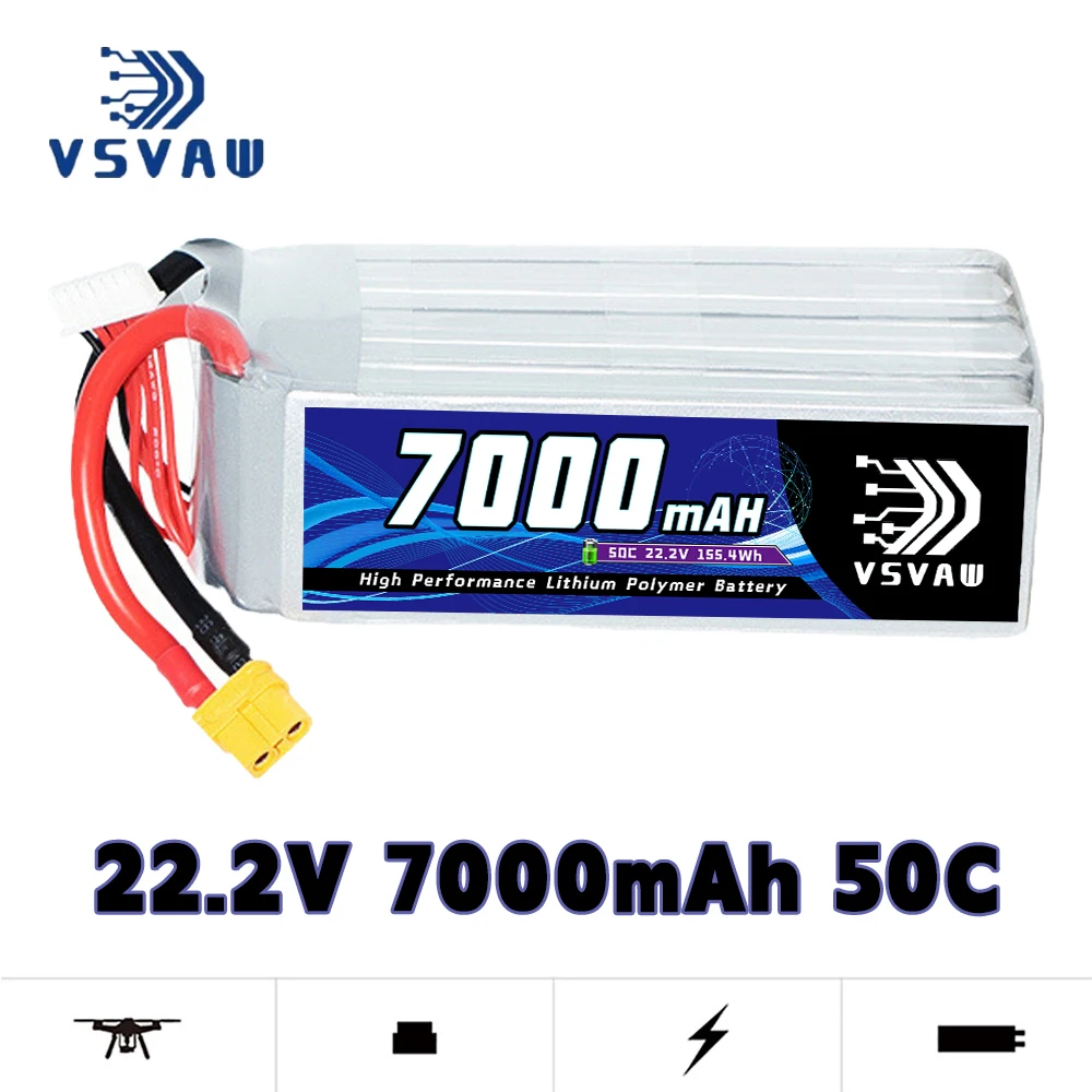 リモートコントロールドローンVSVAW6Sリチウムバッテリーモデル,22.2v,7000mah,50c,100c