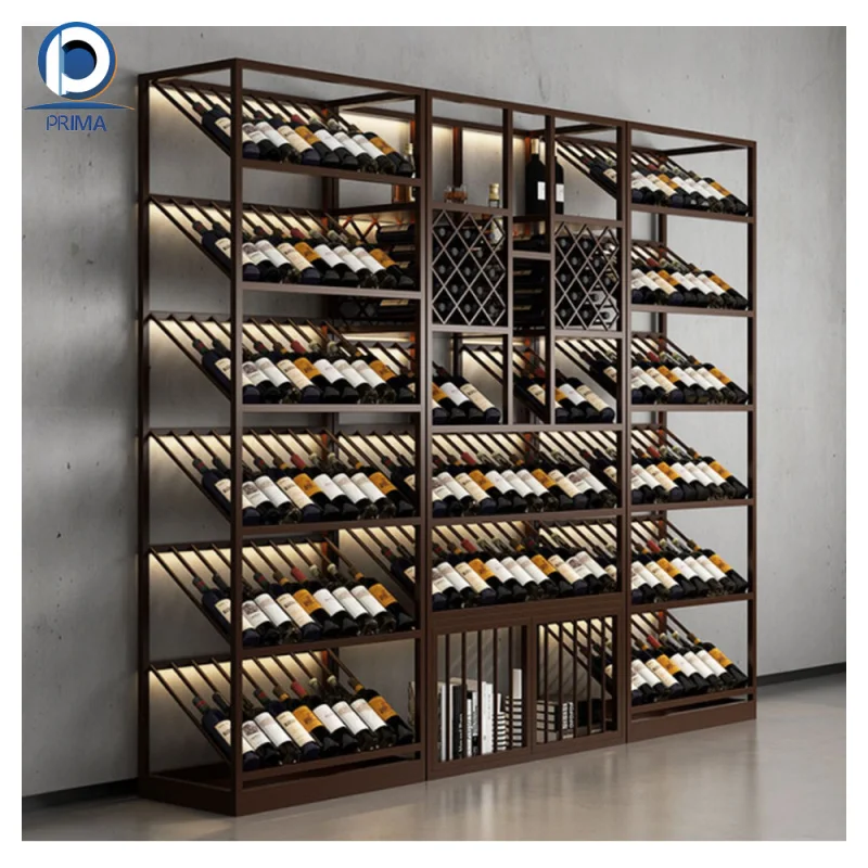 مخصص. الحديثة الفاخرة درجة حرارة ثابتة برودة الفولاذ المقاوم للصدأ النبيذ الأحمر قبو تخزين خزانة العرض