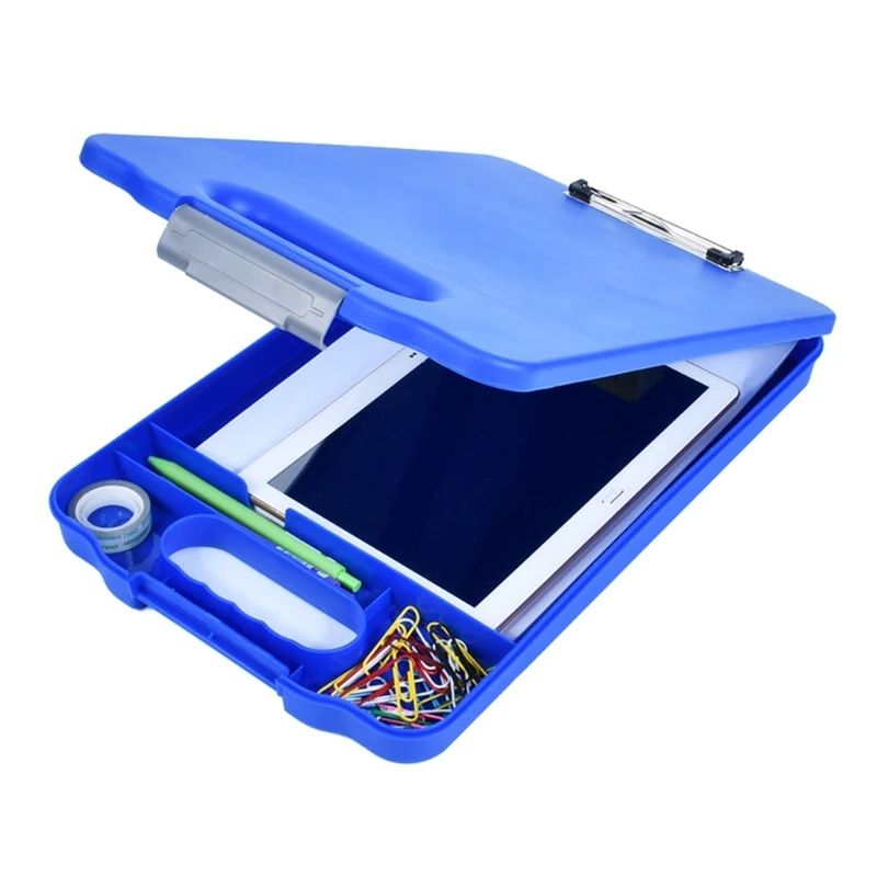 Multi-functional File Folder with Clipboard and Pen Box File Box Office Writing Pad for Student Teacher School