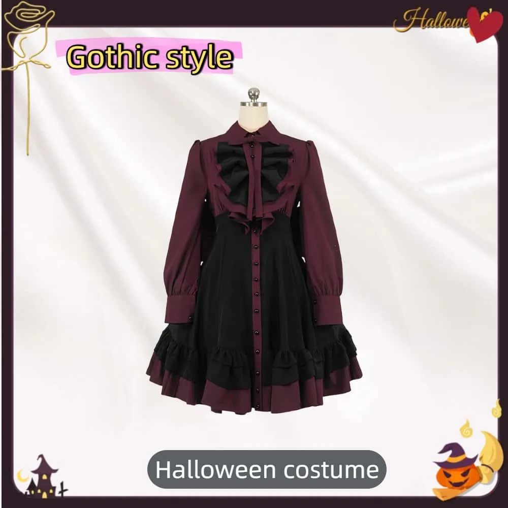 

Средневековое готическое платье с бантом в стиле Ренессанс в стиле стимпанк, карнавальный костюм
