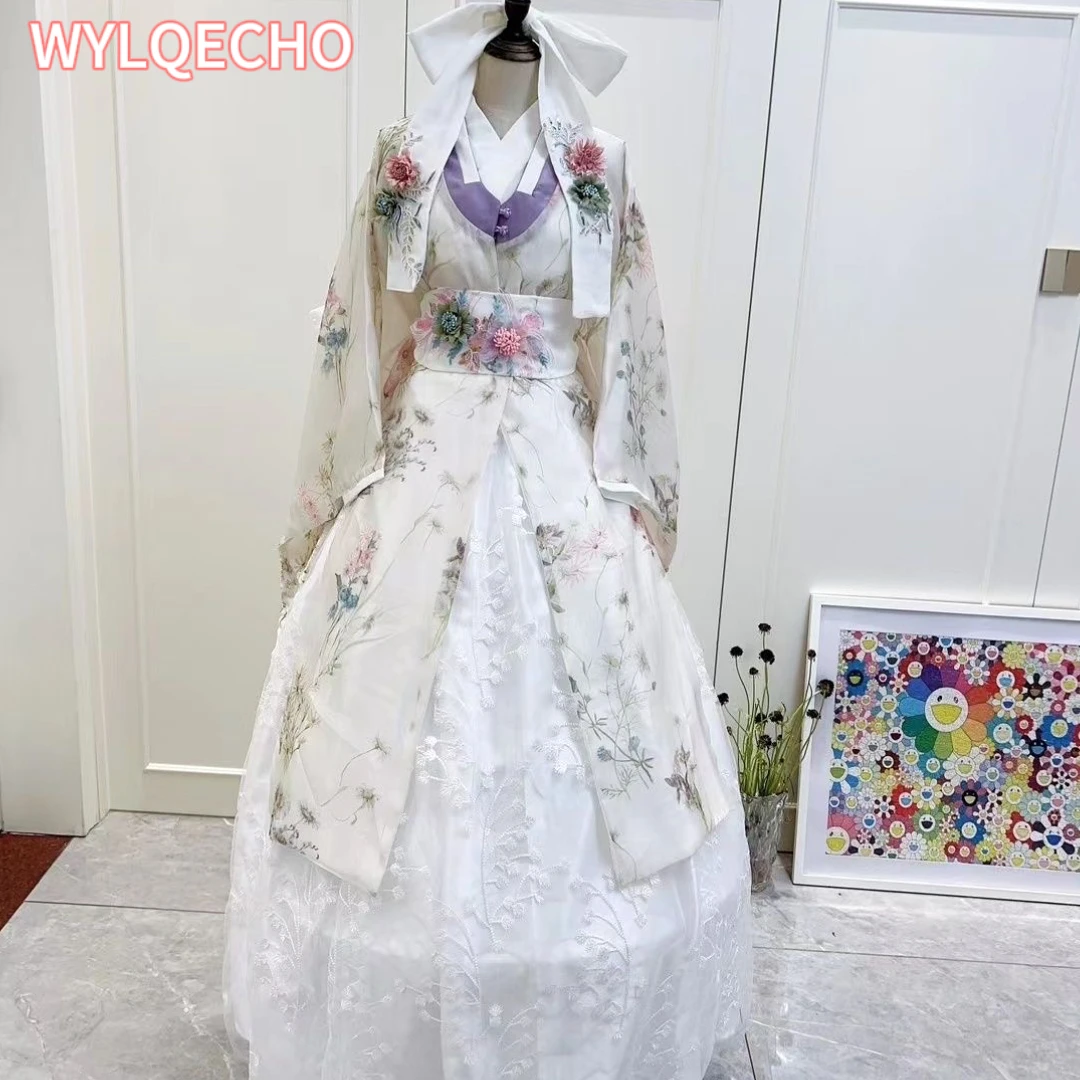 

Traditional Korean Clothing Hanbok Dress Women Court National Costume Embroidery Hanbok Mujer Dance Cosplay Perform Wedding Set