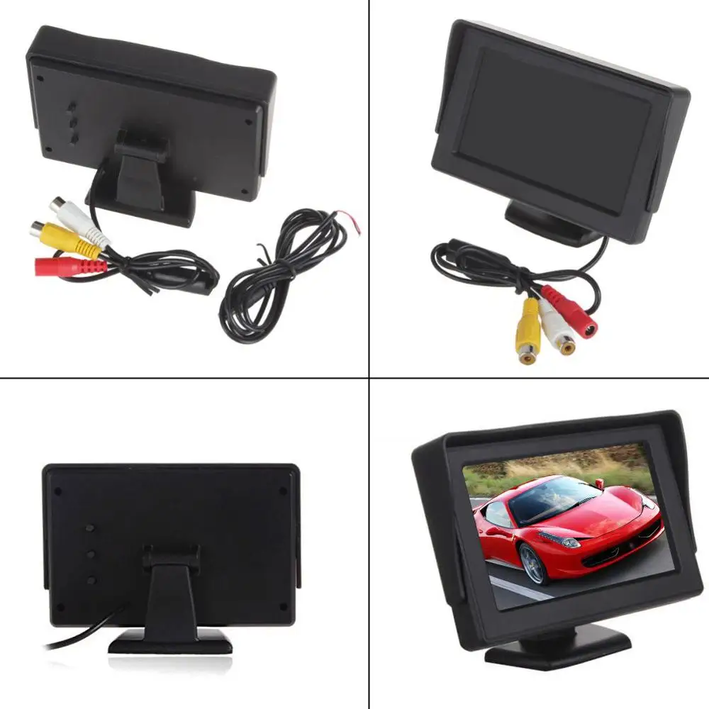 

Car Rear View Parking Backup Monitor of 4.3 7 Inch 480 x 272 Color TFT LCD Screen for auto Reverse Camera DVD Player