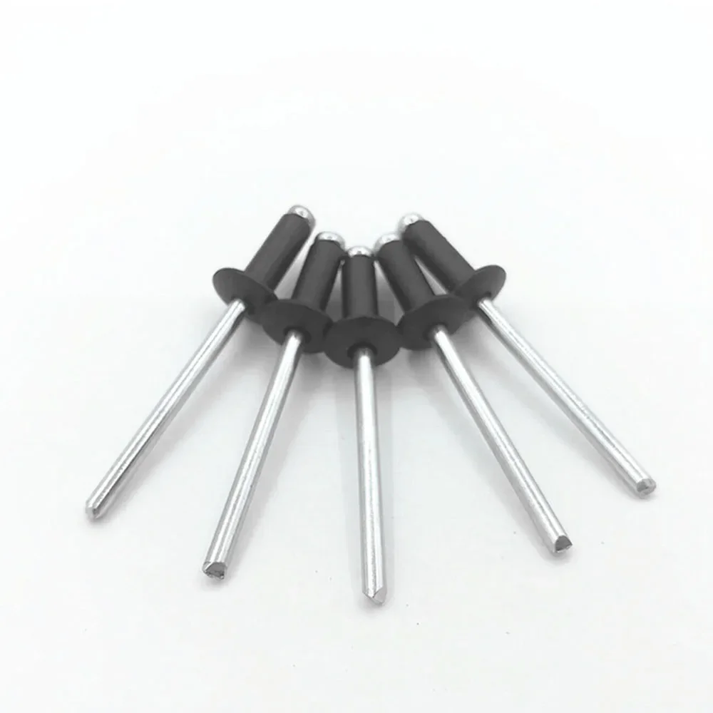 120PCS Black Aluminum Core Pull Rivets M2.4 M3.2 M4 Sizes for Decoration and Fastening