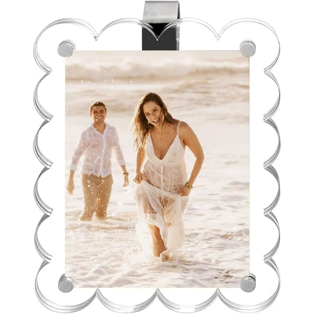 Acrylic Car Sun Visor Photo Holder Easy Installation Daily Use Photo Car Visor Clip Magnetic Car Photo Folder for Storing Photos