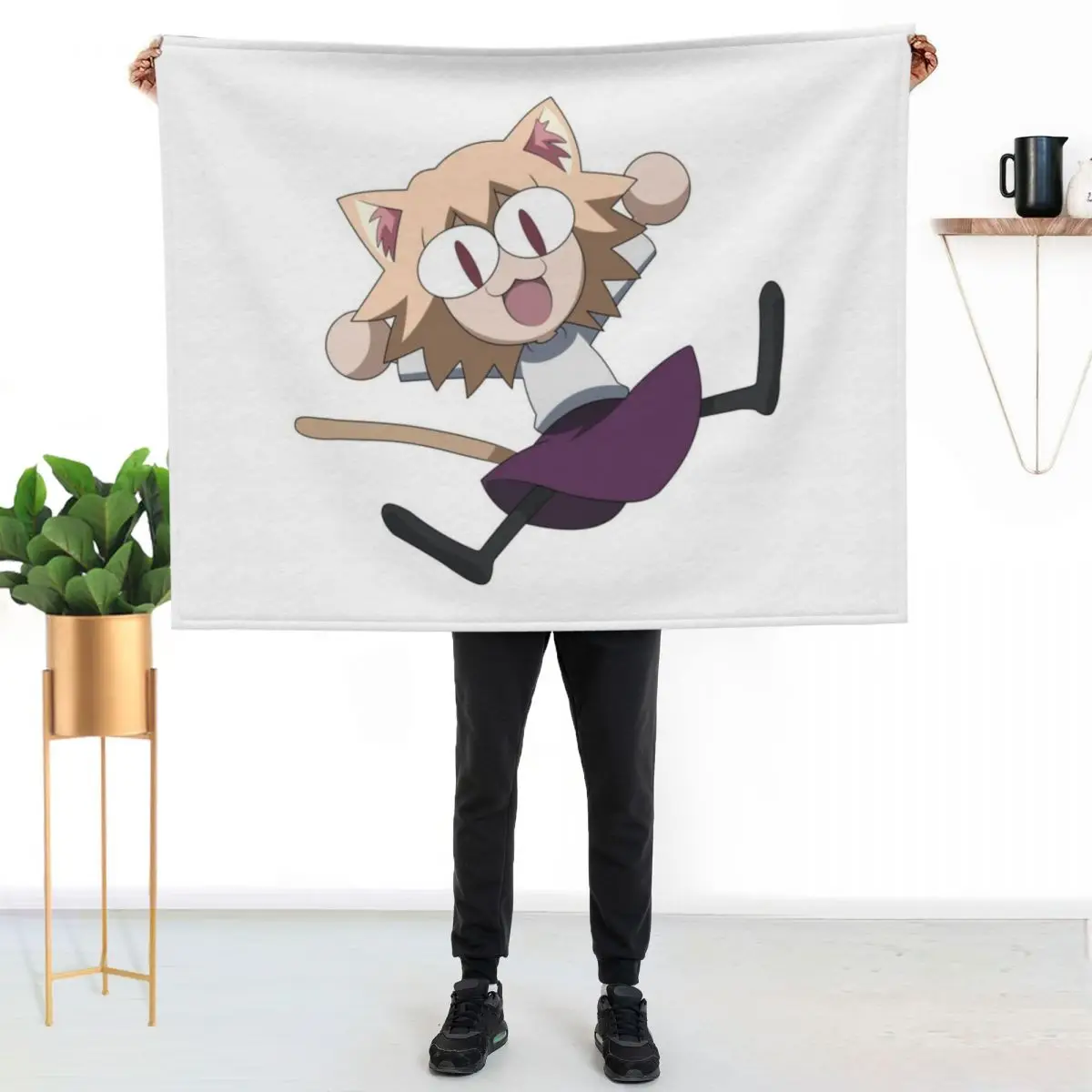 neco arc Throw Blanket Thin Designers funny gift Shaggy Decorative Sofa Flannel Fabric Blankets