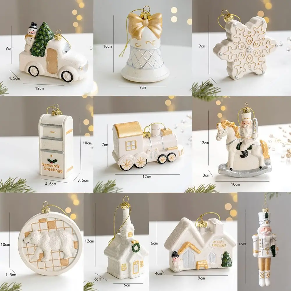 Pupazzo di neve Casa Natale Casa in ceramica Ciondolo Decorazioni per la casa Layout di scena Ciondoli per albero di Natale Regali Artigianato in ceramica