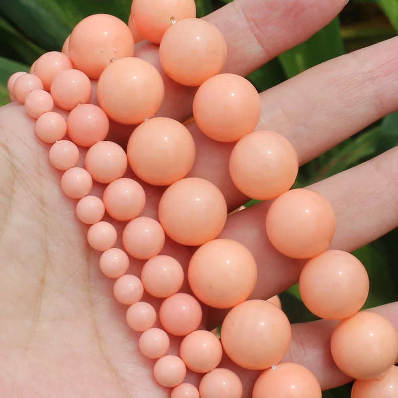 6-14mm Coral Orange Pink Color Shell Pearl Loose Beads 15.5inch per strand ,For DIY Jewelry Making !