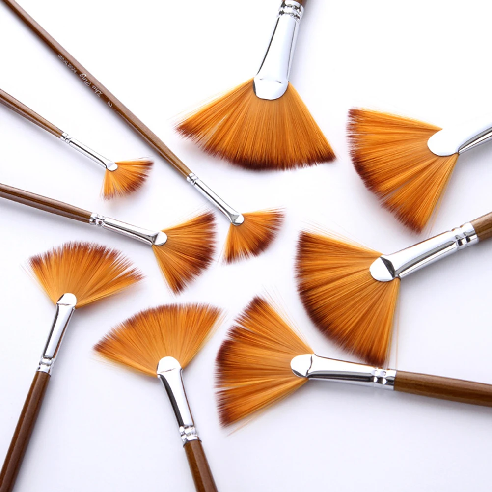 

9pcs Painting Art Supplies Durable Soft Material Watercolor Art Supplies Brushes For Painting Kids Beginners Travel