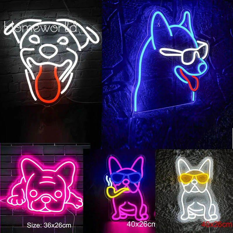 

Bulldog Led Shape Neon Night Light Sign For Game Room Restaurant Pet Shop Business Sign Bedroom Wall Party Dogs Gifts