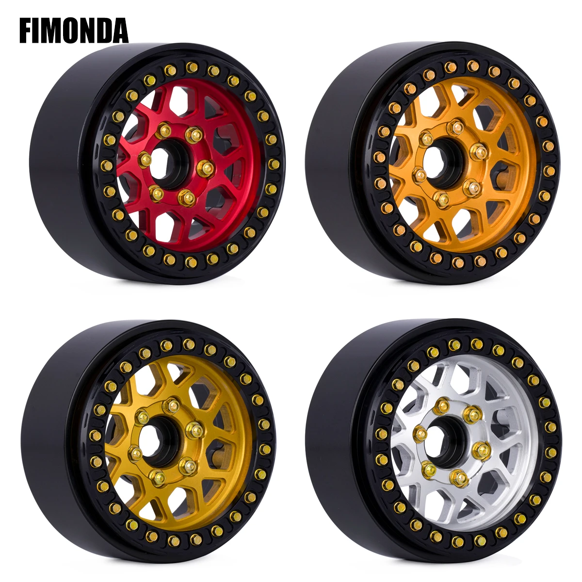 

4 шт., алюминиевая ступица колеса с ЧПУ диаметром 1,9 дюйма для радиоуправляемого гусеничного автомобиля 1/10, совместимая с TRX4, SCX10 Pro, Capra, RC4WD, Redcat Gen8