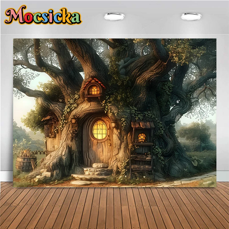 Фон Mocsicka для фотосъемки с изображением древнего леса сказок для новорожденных семейных портретов баннеров фонов для студийной фотосъемки