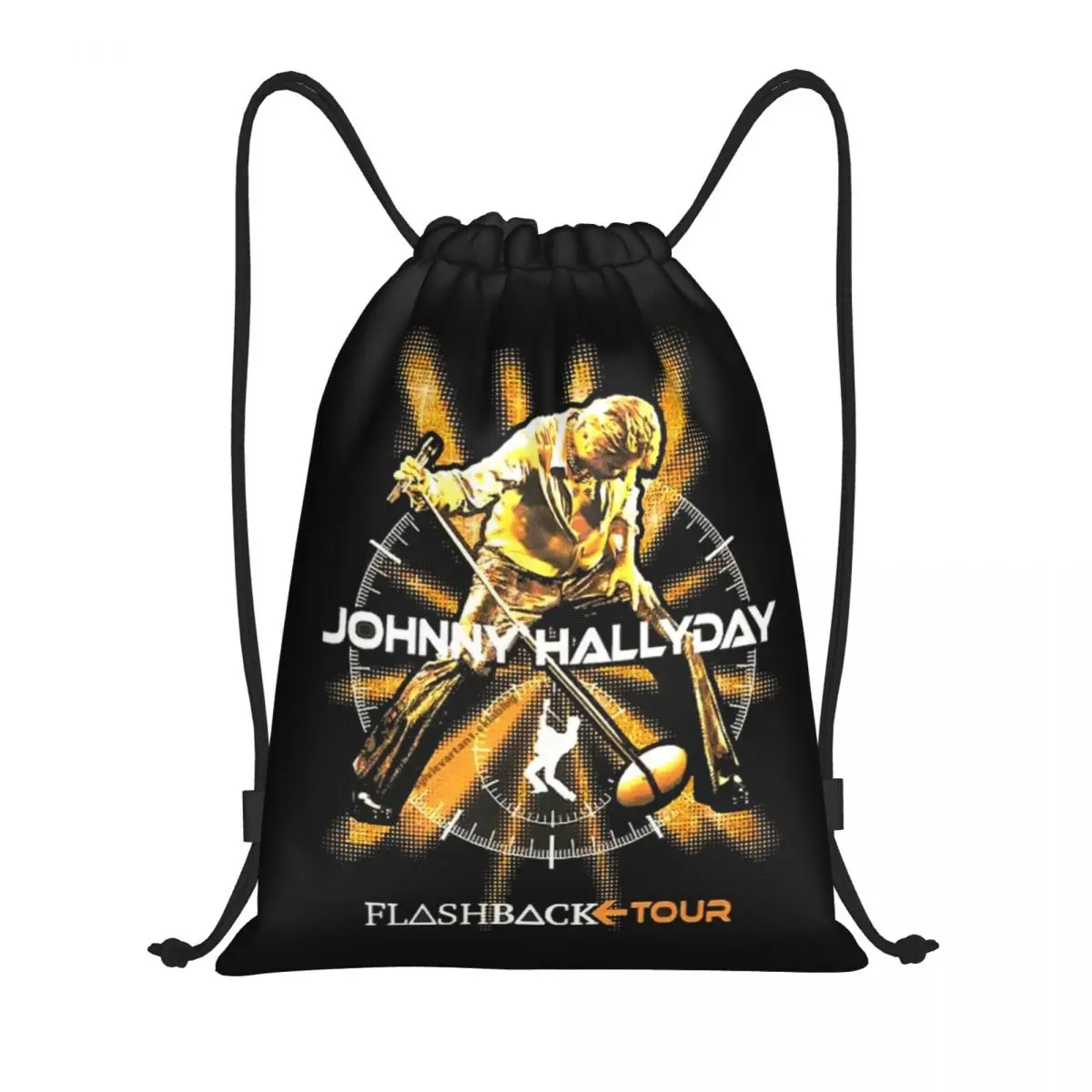 

Французский рок-певец Джонни Холлидей Рюкзак на шнурке Спортивная спортивная сумка для мужчин и женщин Сумка для покупок
