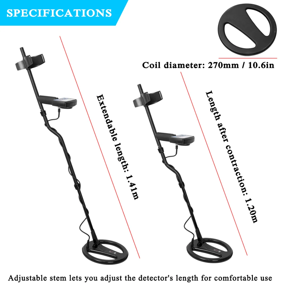 Metal Detector Underground Depth 2.5m Search Finder Gold Detector Treasure Hunter Detecting Pinpointer Waterproof MT705