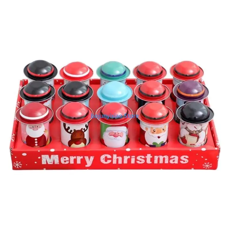 

900B Set of 15pcs Metal Tinplate Candy Jar with Lid Cover Festive Holiday Gift Boxes