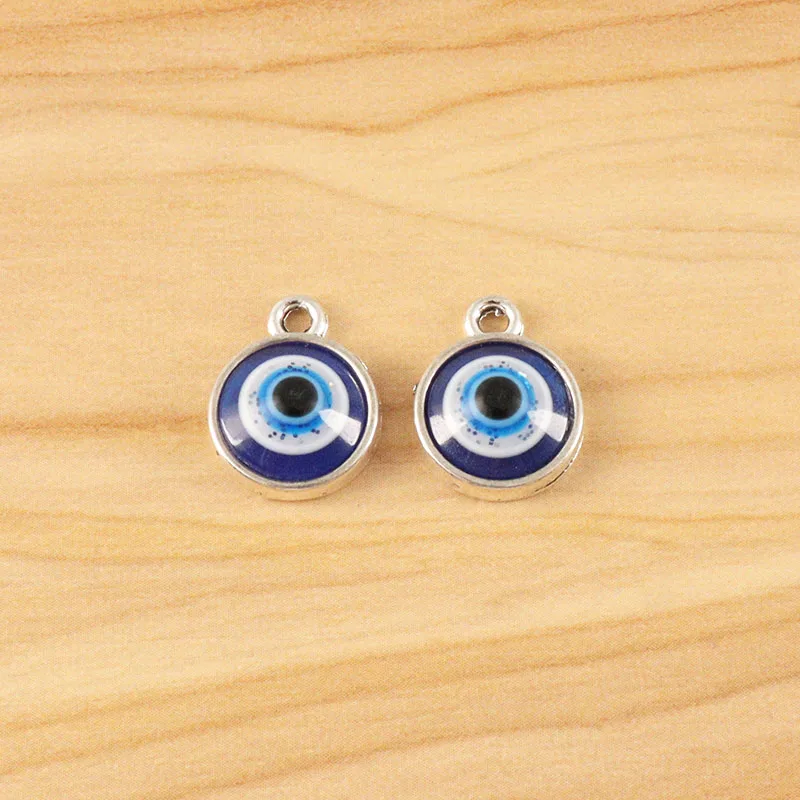 20 Pieces Tibetan Silver Turkish Evil Eye Charms Pendants for DIY Necklace Earring Bracelet Jewelry Making Accesspries