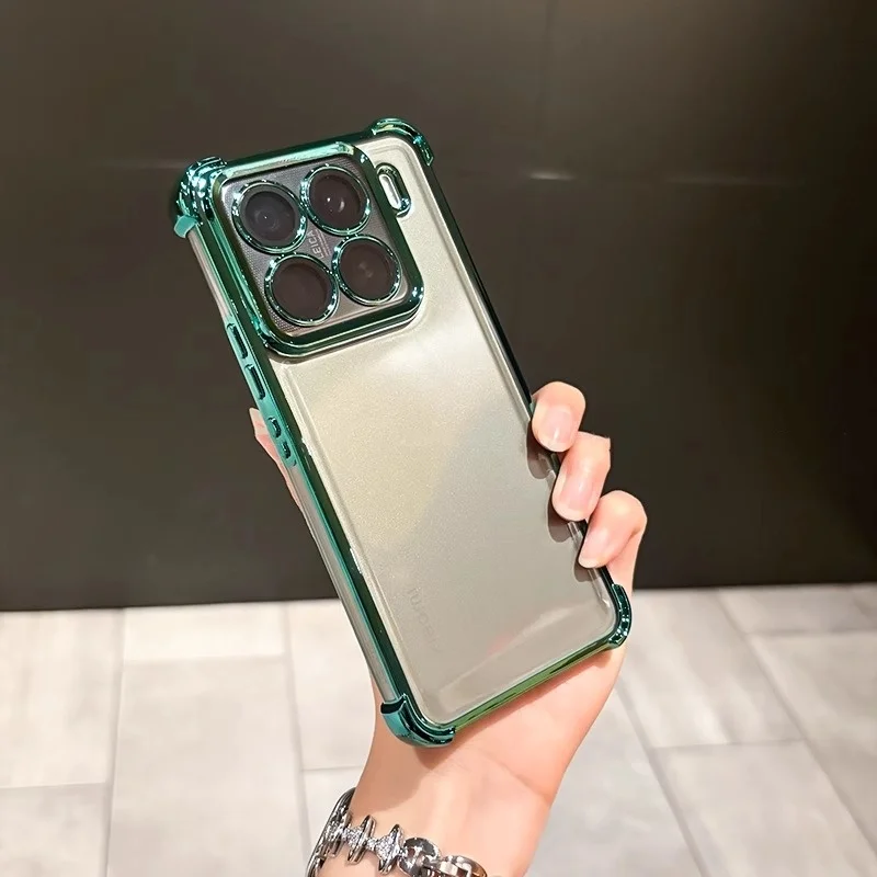 Transparente Objektivschutzfolie mit Galvanisierung für Xiaomi 17T Pro, stoßfeste Silikonhülle mit vier Ecken für Xiaomi 15T Pro 15T – Detail 3