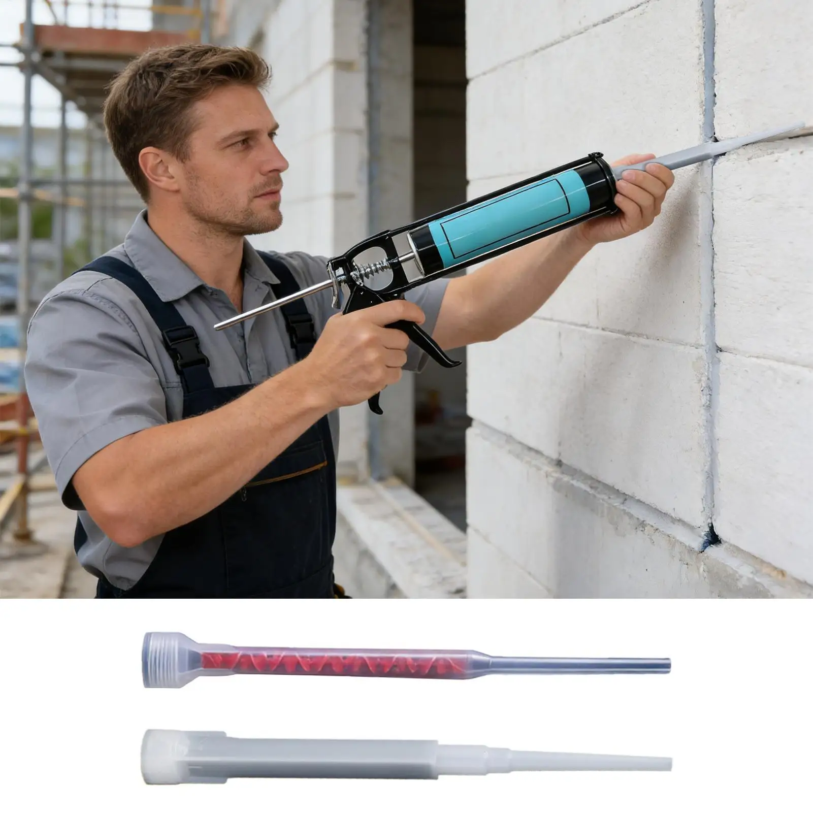 

20pcs Epoxy Mixing Nozzle Resin Tube Cartridge Adhesive Mixing Nozzle for Building Structure Reinforcement Concrete Crack