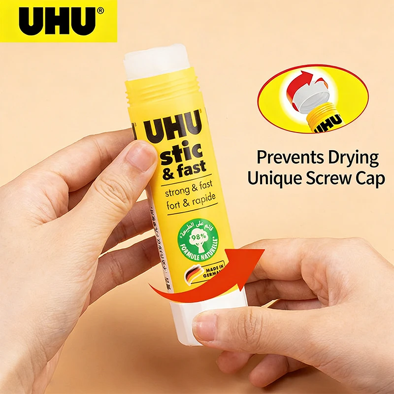 3Pcs UHU Glue Stick 8.2g/21g/40g Stic Permanent Glue Stick Multi-Functional Safe Material Firm Adhesion for DIY