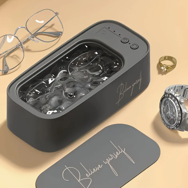 Multi-Purpose Ultrasonic Cleaner Auto Timer Jewelry Watches Glasses Dental Cleaner USB-Rechargeable Compact Design
