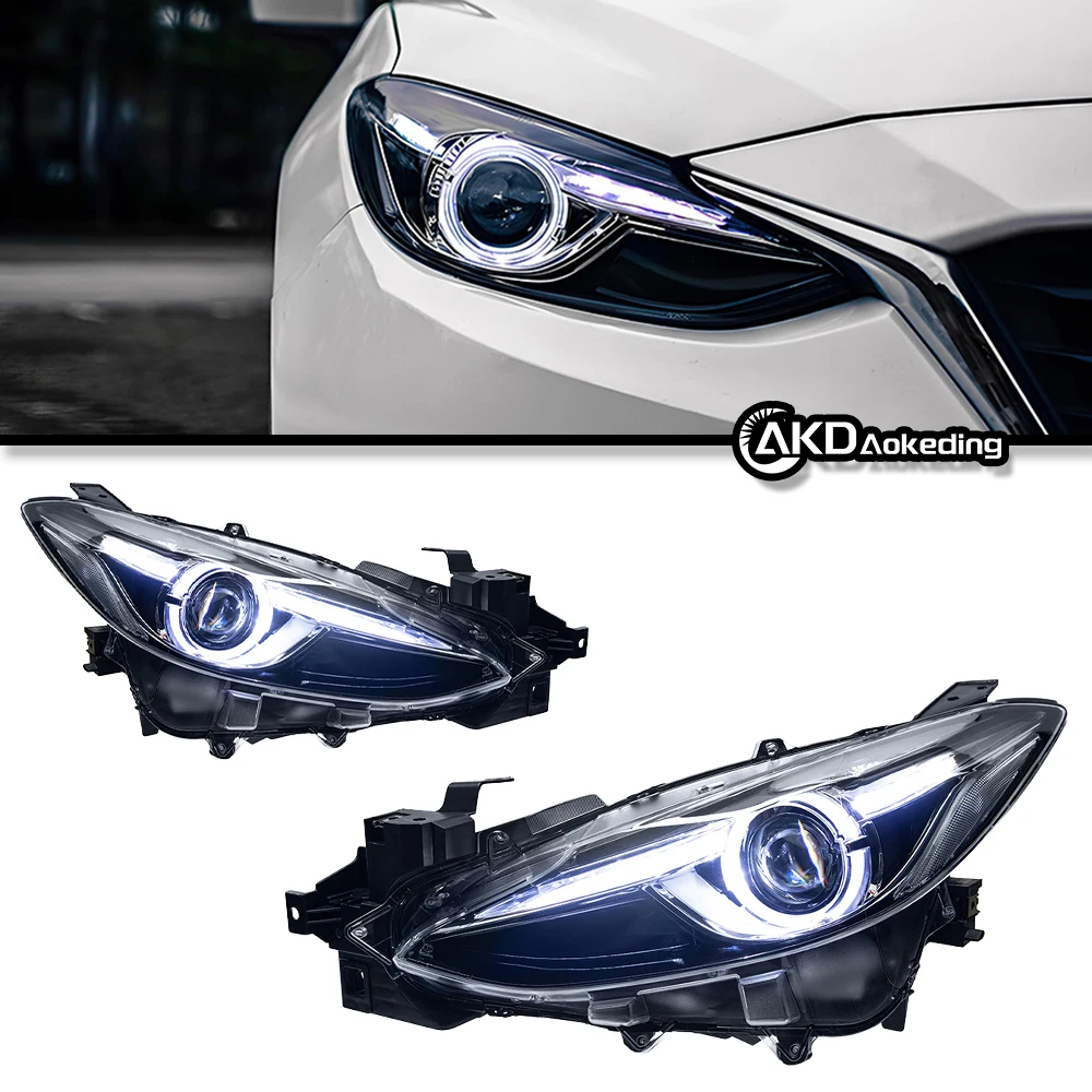 Auto Parts For Mazda 3 Axela Headlights2014-2016 latest Styling LED Daytime Lights Dual Projector Car Accesorios Modified