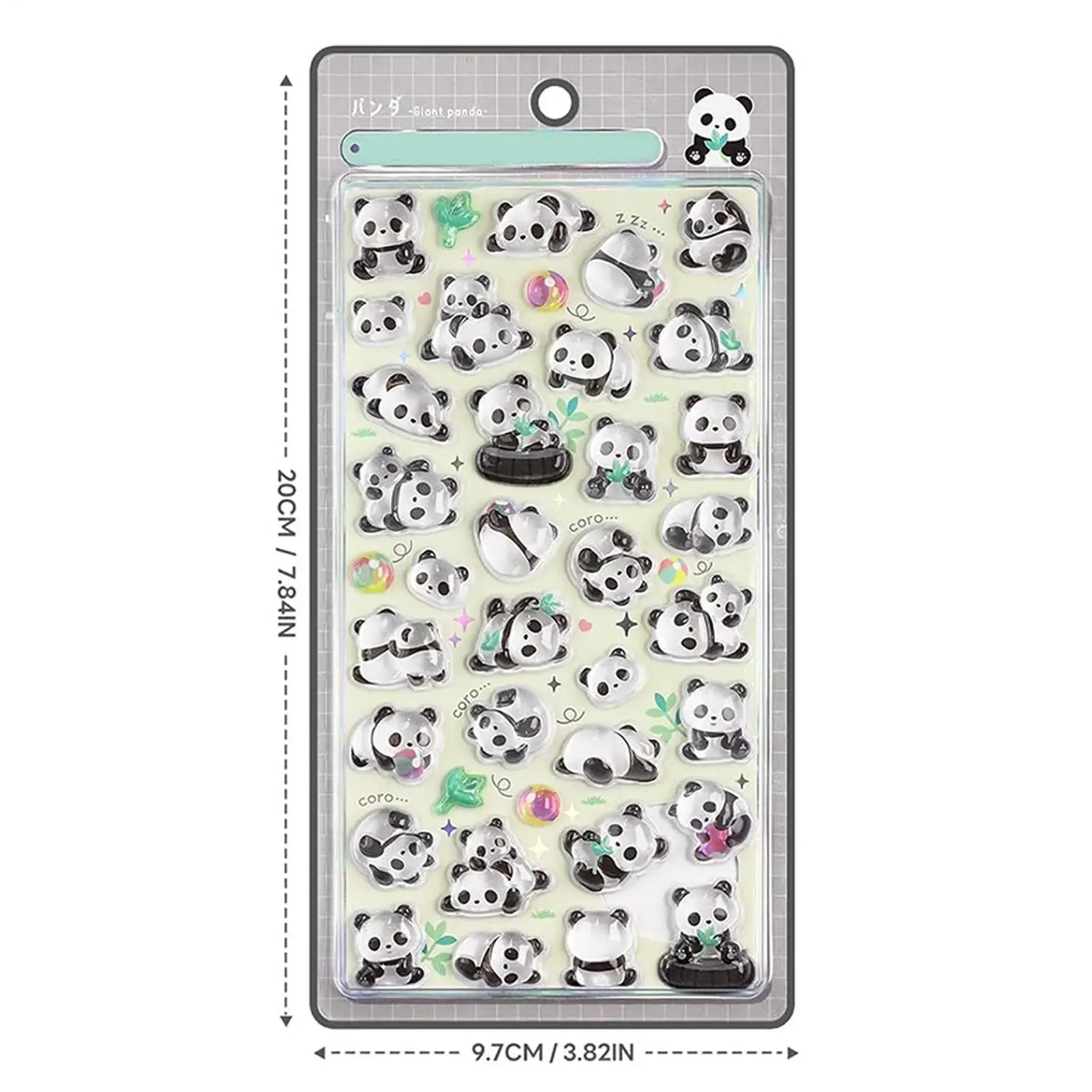 Pegatinas de Panda 3D adhesivo fuerte, pegatinas artesanales de Panda en relieve 3D pequeñas y bonitas para funda de teléfono, tarjetas para álbumes de recortes y diarios