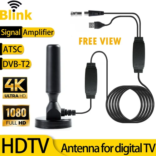 AMPLIFICADOR DE antena HDTV Digital para interiores, amplificador de señal 4K HD, canales gratuitos DVBT2 ATSC, receptor de TV satelital de onda de tierra de largo alcance