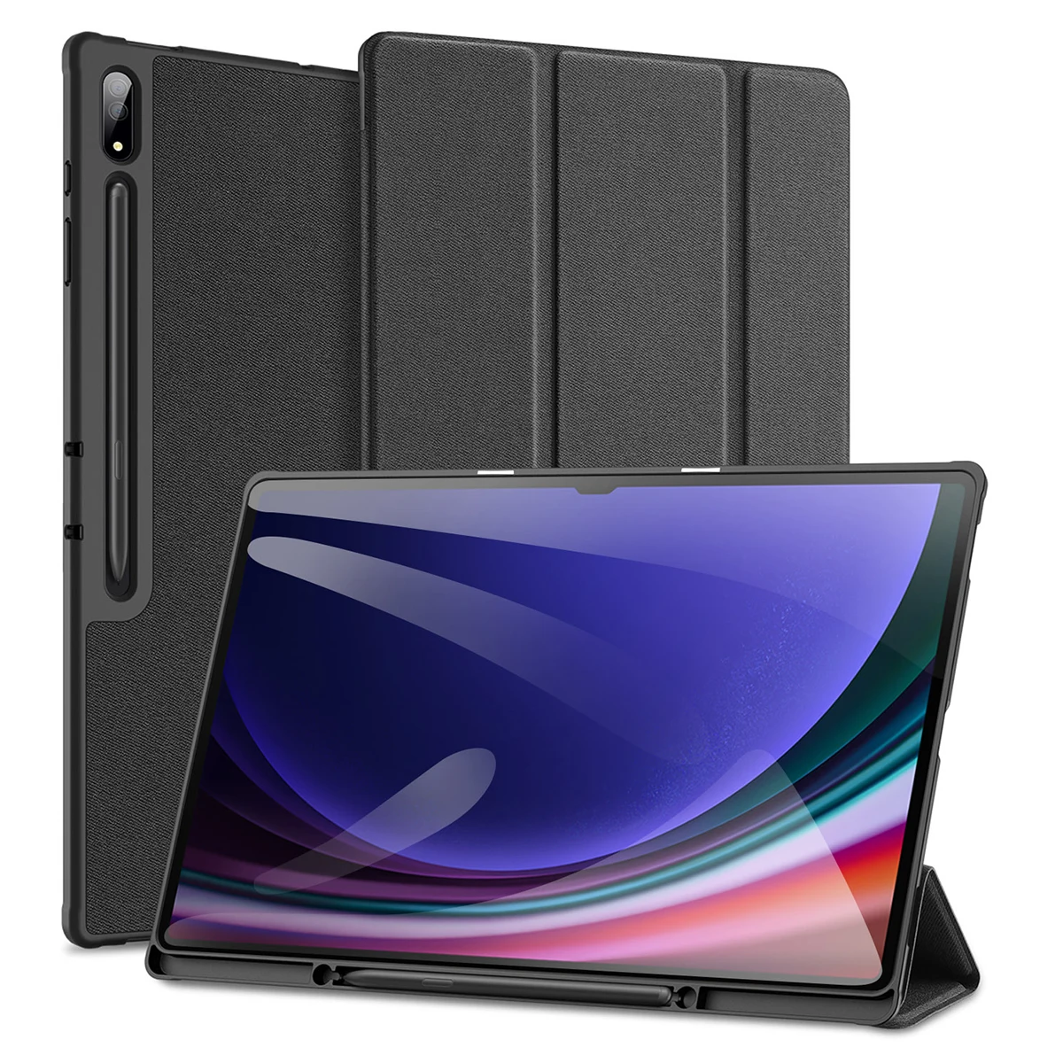 DUX DUCIS Domo Series for Samsung Galaxy Tab S10 Ultra / S9 Ultra / S8 Ultra Case Tri-Fold Stand Leather Cover Auto Wake / Sleep