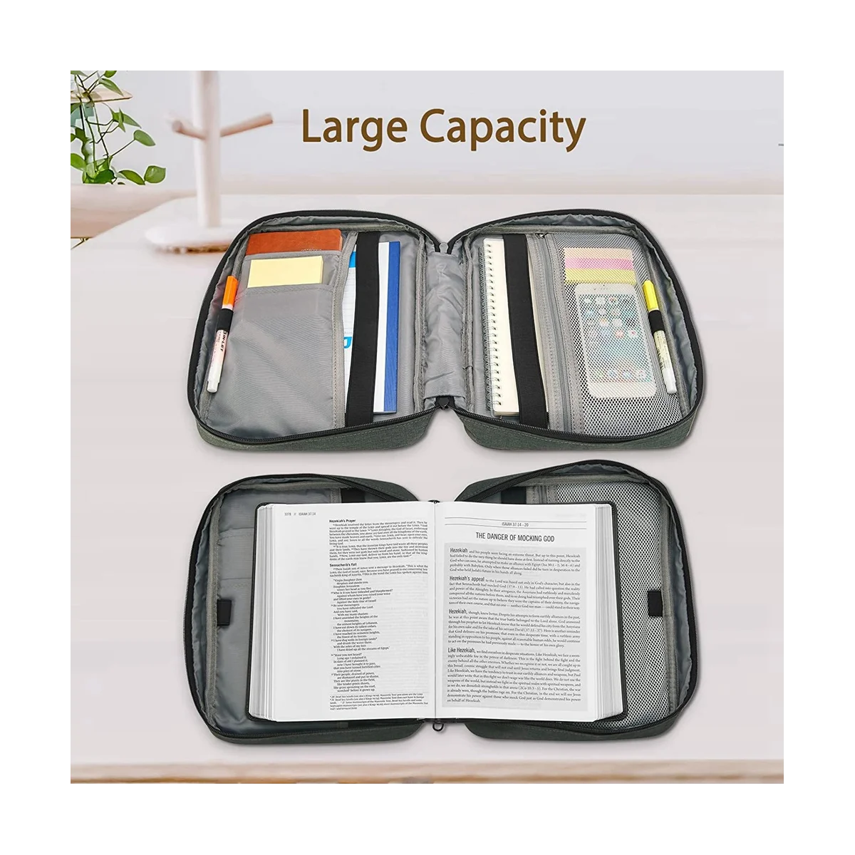 Bible Bag Book Organizer Tablet Electronics Organizer Waterproof Book Tote