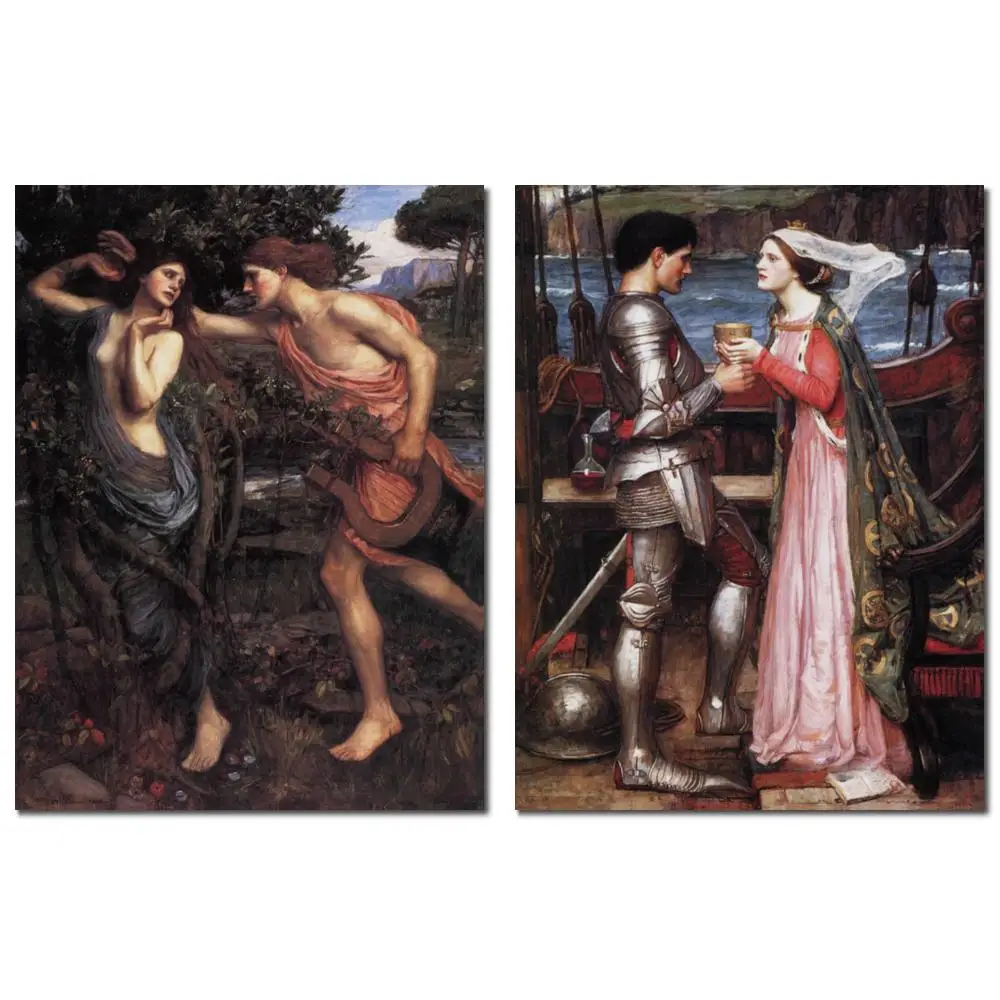 

John William Waterhouse Picture Apollo Daphne Europe Handmade Painting in Oils Canvas for Living Room Bright Spaces Wall Decor