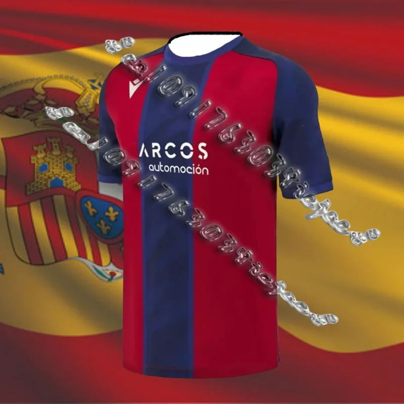

Новая популярная рубашка La Liga 2 Team Levante с 3D-принтом 24–25 лет, мужская и женская футболка с круглым вырезом, спортивная повседневная детская одежда