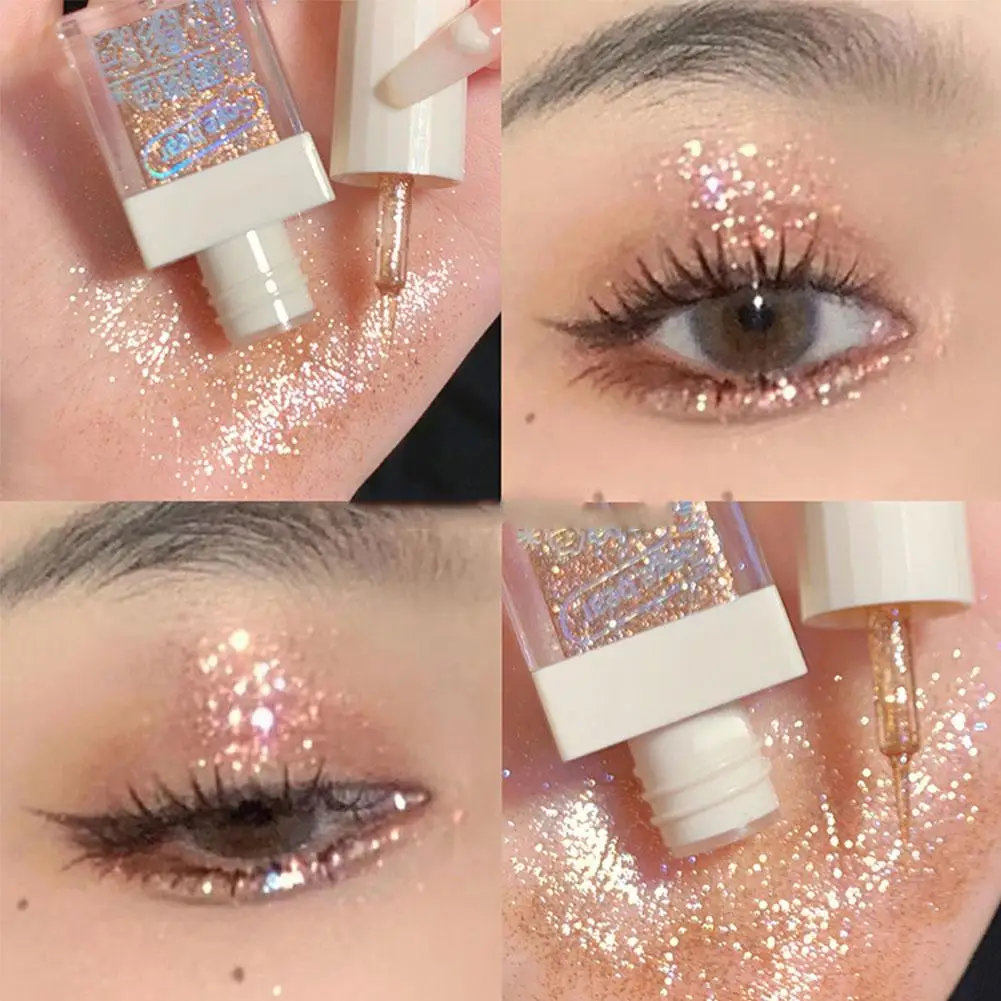 6 Colors Glitter Eye Shadow Dazzling Liquid Waterproof Shiny Easy Female Beauty Eyeshadow Cosmetics To Brightening Color K1m2