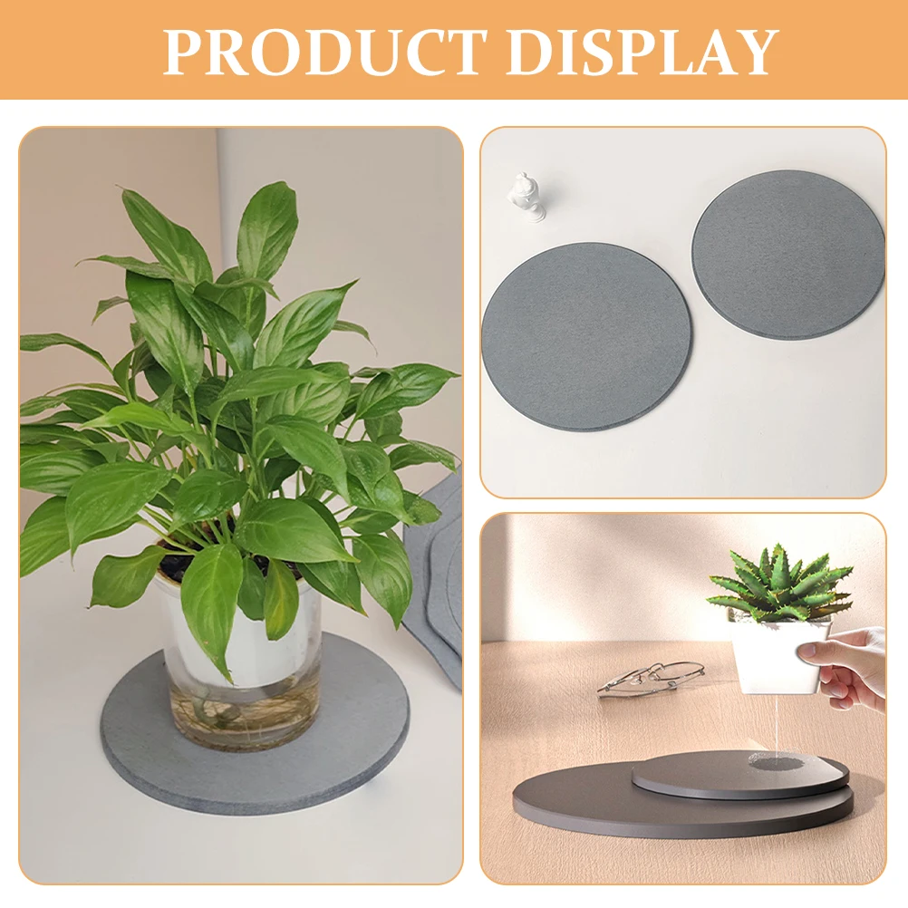 

2 Pcs Diatom Mud Flowerpot Mat Plants Saucer Absorbent Planter Holders Gray 18cm Diameter Non slip Easy Cleaning Multifunctional