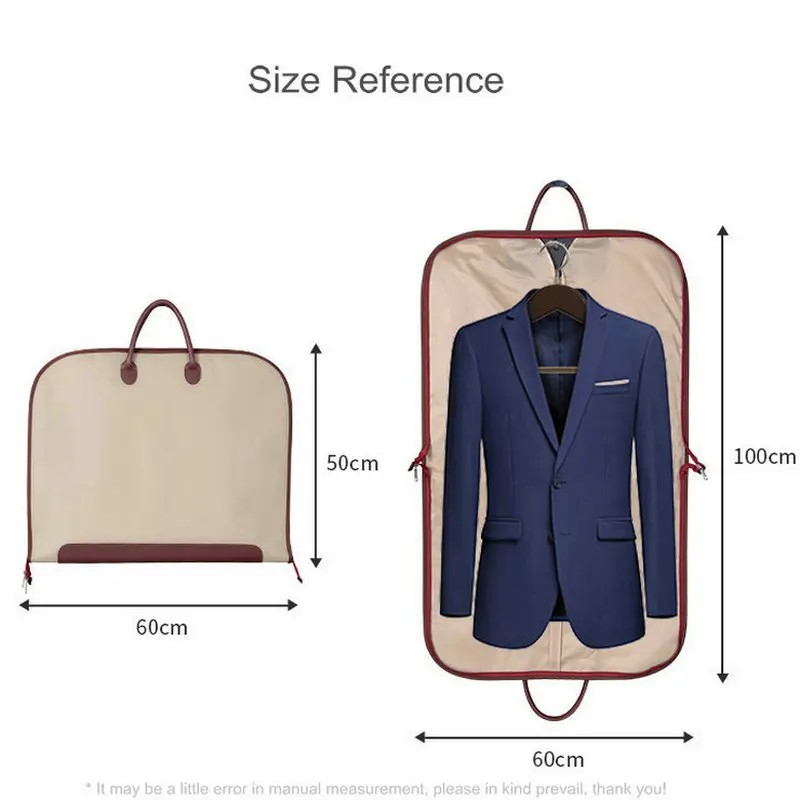 Fashion Travel Garment Bag Solid Color Suit Bag For Men Women Suit Carrier Bag