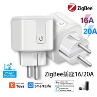 Tuya Zigbee Smart Plug 20A 16A EU Smart Socket With Power Monitoring Timing Function Voice Control Via Alexa Google Home Yandex