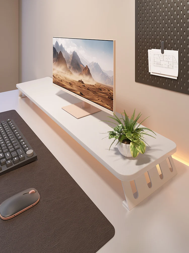 

Desktop Computer Monitor Riser Stand Office Desk Organizer Elevator Base Screen Support Bracket Modern Simple Wood Craft