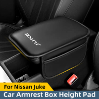For Nissan Juke F15 F16 Car Armrest Box Height Pad Sponge Armrest Box Middle Phone Card Bag Storage Bag