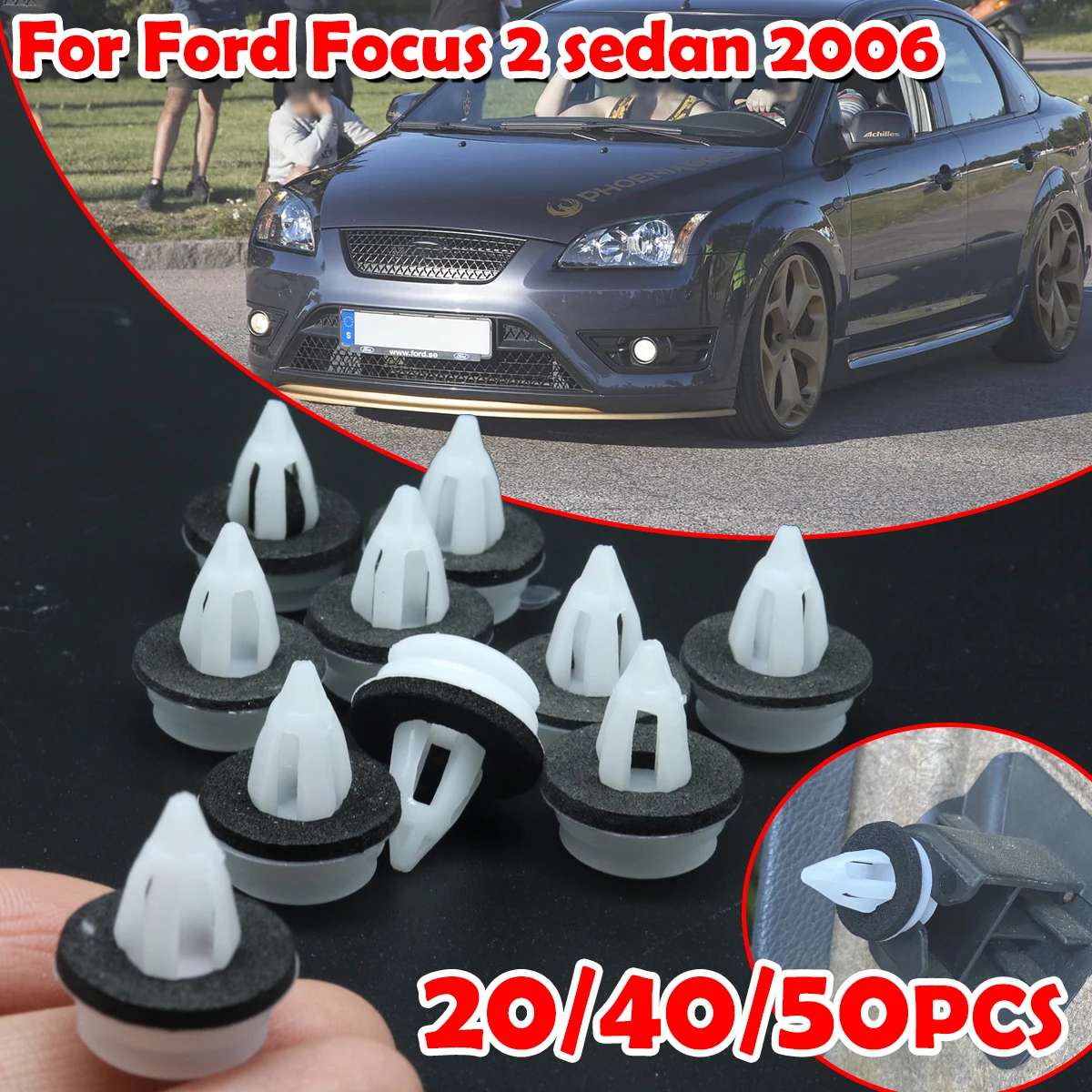 

Door Panel Card Trim Clips Plastic Front Rear Interior Fascia Linng Car Accessories 51418224768 For Ford Focus 2 sedan 2006