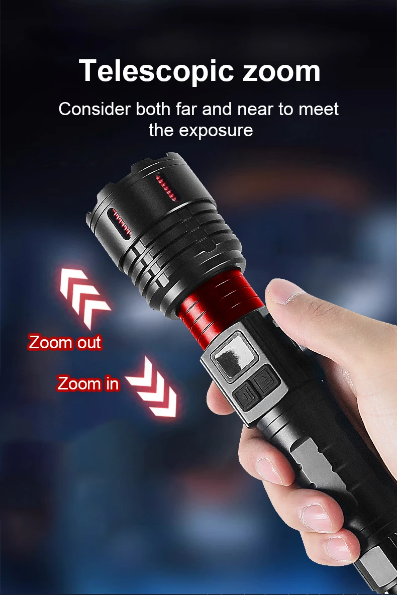 Super 10000000LM LED Flashlight Rechargeable High Power Lighting 4500m Ultra Powerful Magnetic Flashlight Tactical Torch