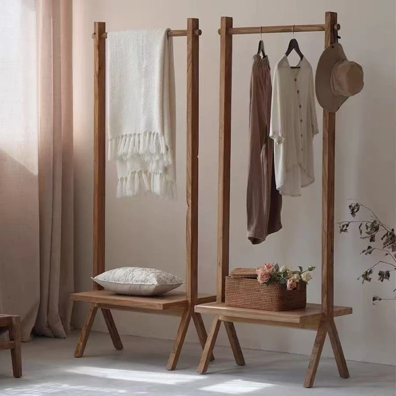 

Medieval Elm Coat Rack Bedroom Hanging Hanger B & B Hotel Mobile Zen Floor-to-Floor Hanging Hanger Shoe Rack